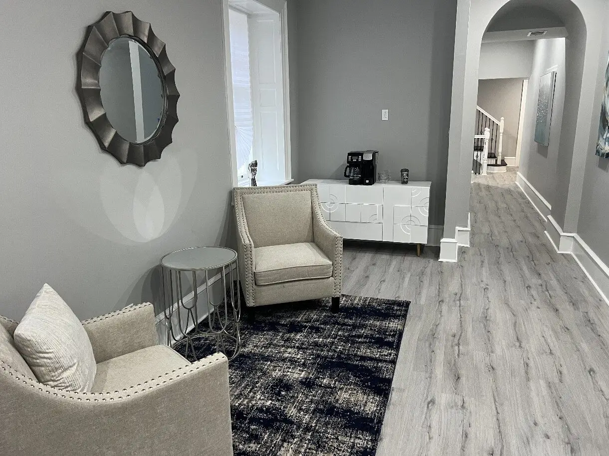 Cozy seating area in a senior living facility
