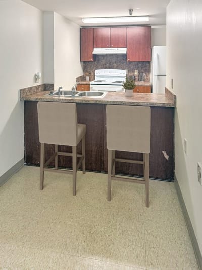 Interior view of a kitchen area in the facility
