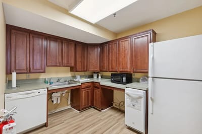 Interior view of a kitchen area in a facility