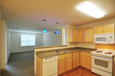 Modern kitchen in a senior apartment