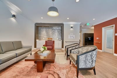 Modern lobby area with comfortable seating