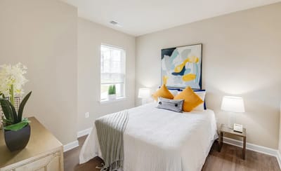 Bright and cozy bedroom in a resident unit