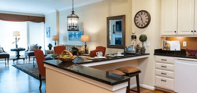 Cozy common area with living space and kitchen