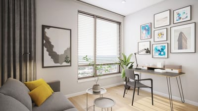 Bright interior view of a well-decorated living space