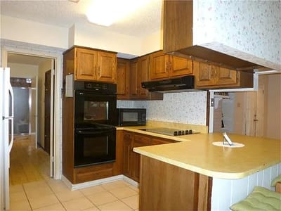 Spacious kitchen area in senior living facility