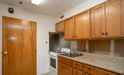 Interior view of a small kitchen area