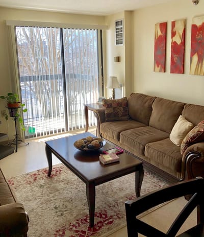 Cozy common area with seating and decor