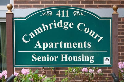Sign for Cambridge Court Senior Housing