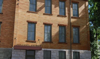 Exterior view of the Lincoln School Apartment building
