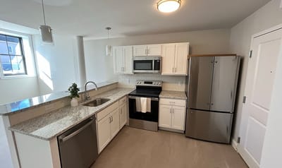 Modern kitchen in a senior living facility