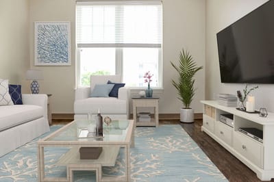 Bright interior living room with modern decor