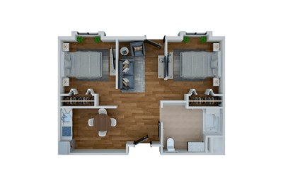 Architectural floor plan of a residential unit