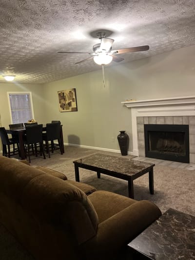 Cozy interior of a common area with seating