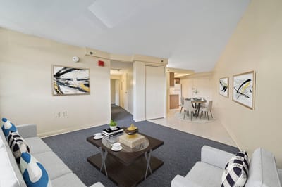 Well-furnished interior of a resident room