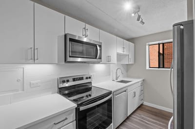 Modern kitchen interior with appliances