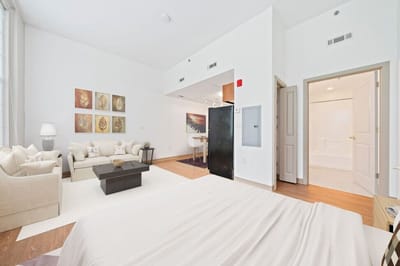 Bright private room in a senior living facility
