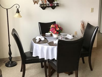 Elegant dining table set in a cozy interior
