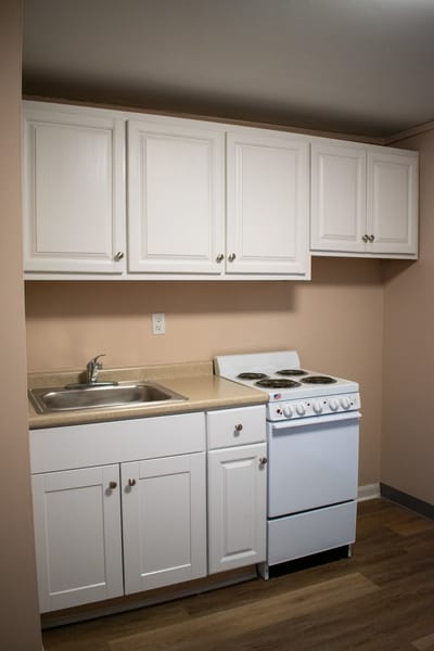 Interior view of a small kitchen setup
