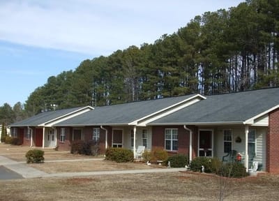 Exterior view of residential units at a retirement center