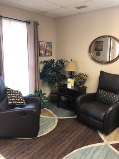 Cozy seating area in a common room