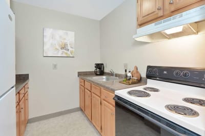 Cozy kitchen area with appliances and decor