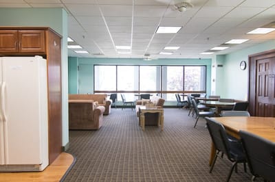 Common area with seating and natural light.