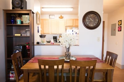 Cozy dining area in a senior living facility