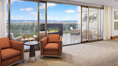Bright lounge area with view and outdoor space