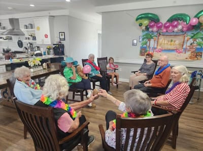 Residents participating in a fun group activity