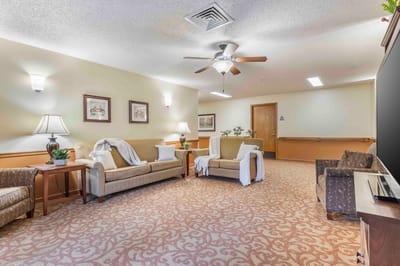 Cozy common area with seating and decor