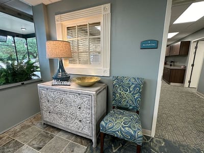 Welcoming lobby area with decorative elements