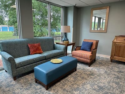 Cozy common area with seating and decor