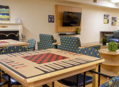 Common area with seating and a game table