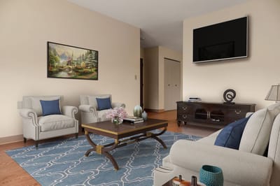 Cozy common area with comfortable seating and decor