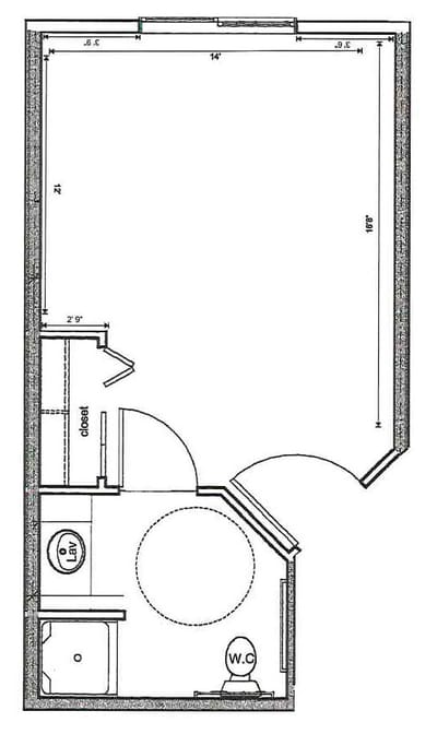 Architectural floor plan for a unit