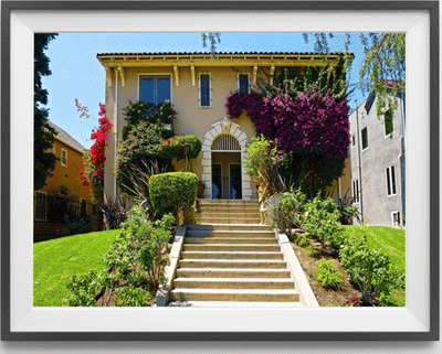 Beautiful exterior of a building with landscaping.