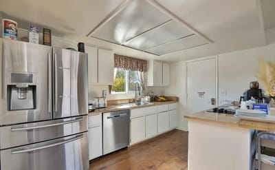 Interior view of a well-lit kitchen area