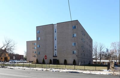 Exterior view of a senior living facility building