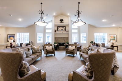 Interior common area with seating and natural light