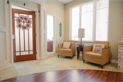 Inviting interior space with seating and decor