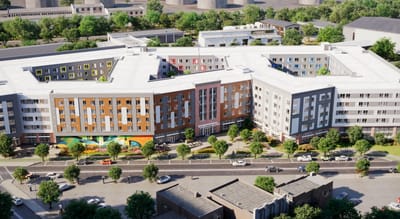 Aerial view of the facility exterior.