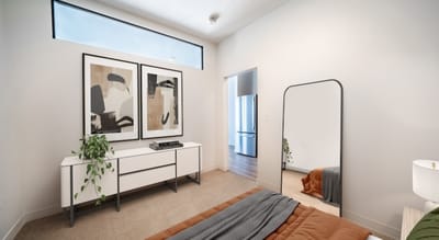 Stylish interior room with art and furniture.