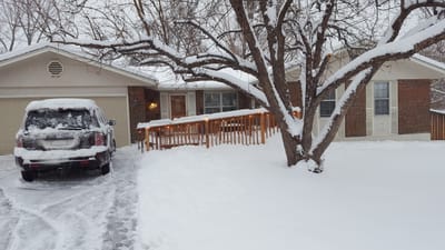 Exterior view of a facility with a snowy landscape