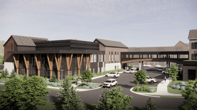 Exterior view of a modern senior living facility
