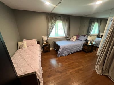 Twin bedroom in assisted living facility