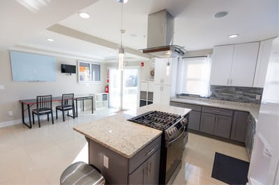 Modern kitchen in an assisted living facility