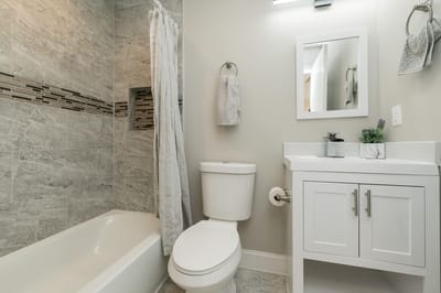 Modern bathroom with a shower and sink