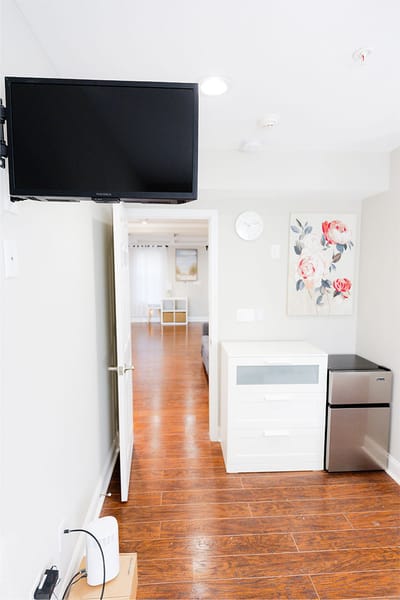 Updated interior of a private resident room