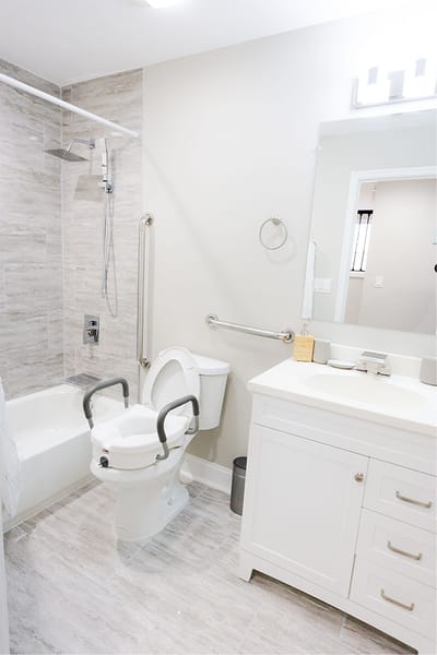 Accessible bathroom with safety features