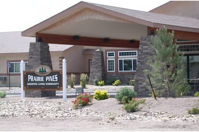 Front entrance of Prairie Pines Assisted Living Community